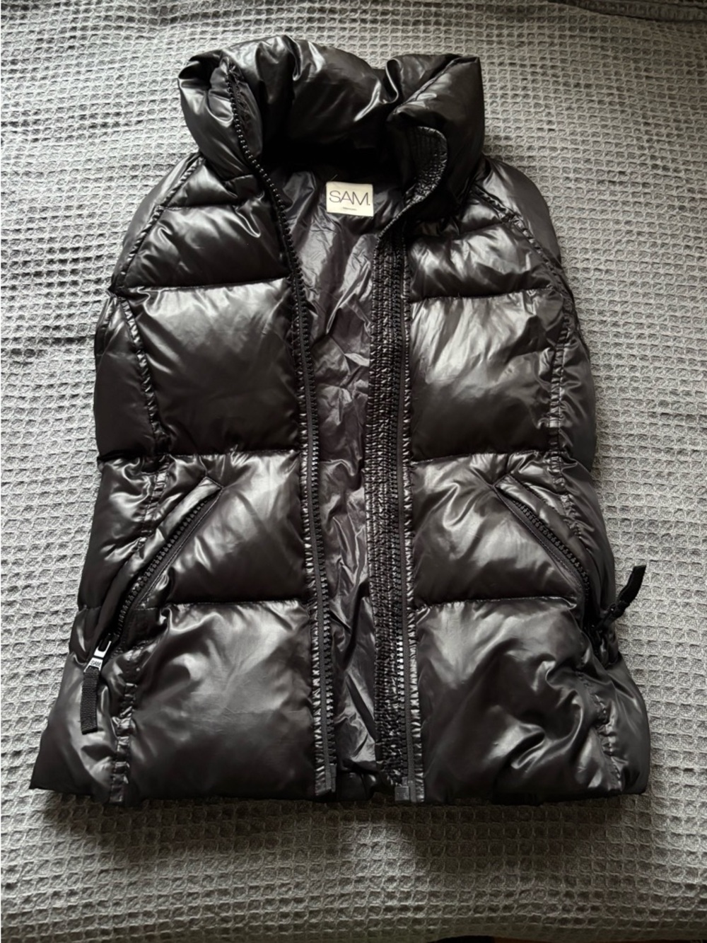 SAM. Black Glossy Quilted Jacket